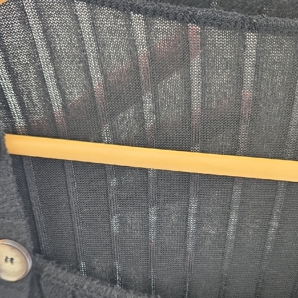 Black Ribbed Button-Detail Dress - Picture 3 of 5